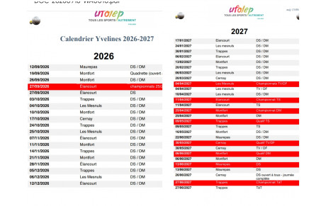 Calendrier Ufolep maj 15/09/26