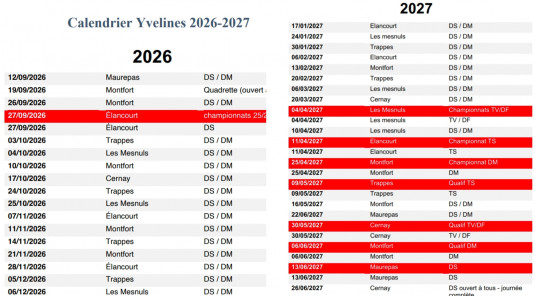 Calendrier Ufolep maj 15/09/26