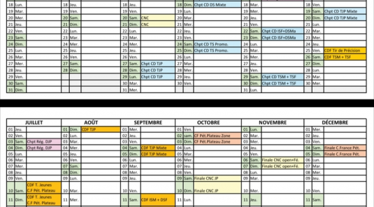 Calendrier Provisoire Championnats et CDC 2027 maj 25/09